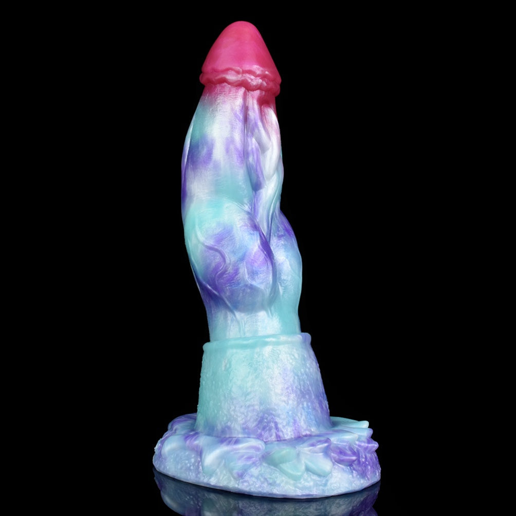 Deep Blue Dragon Dildo with Locking Knot – Platinum Silicone Fantasy G-Spot & Anal Toy | Domlust