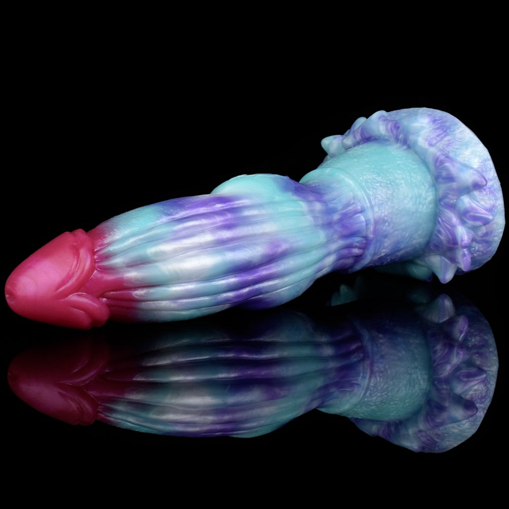 Deep Blue Dragon Dildo with Locking Knot – Platinum Silicone Fantasy G-Spot & Anal Toy | Domlust