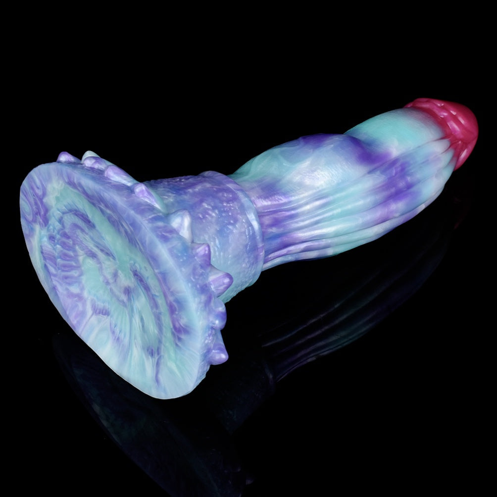 Deep Blue Dragon Dildo with Locking Knot – Platinum Silicone Fantasy G-Spot & Anal Toy | Domlust