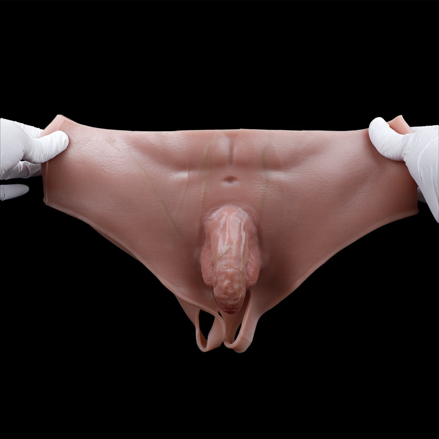 Platinum Silicone Wearable Dildo Panties with Vaginal Opening — Realistic Clitoris & Dual-Entry Design