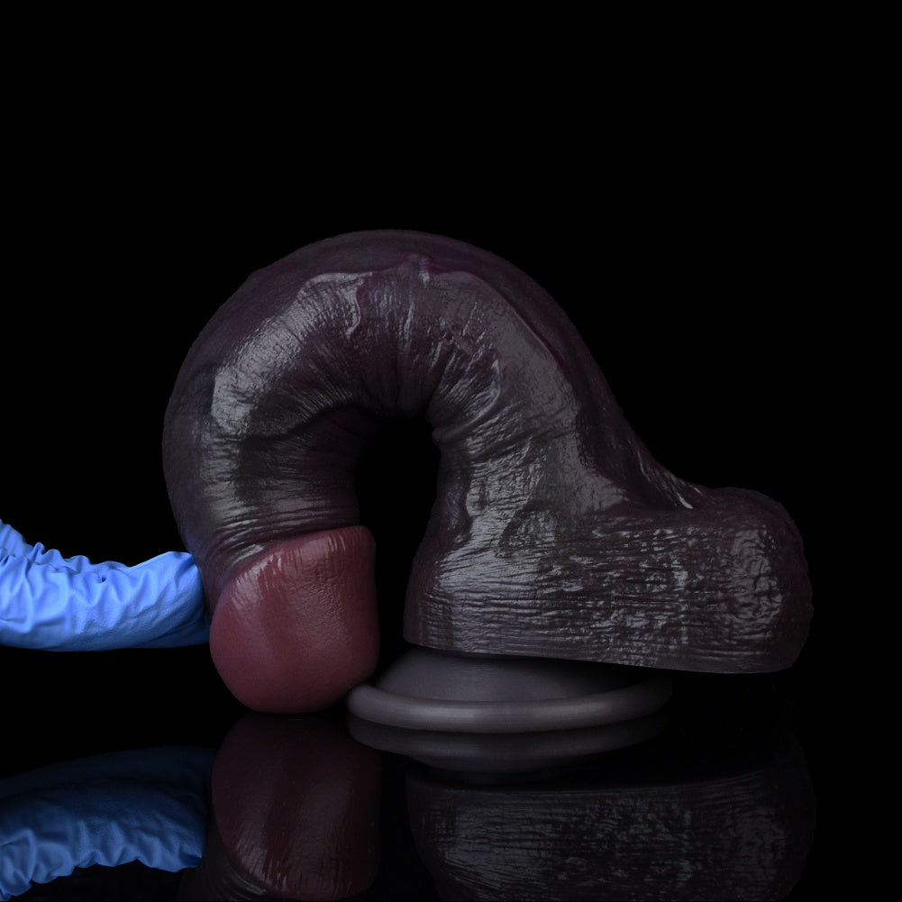 Black Suction Cup Dildo for Vaginal Play – Dual-Layer Silicone Female Sex Toy
