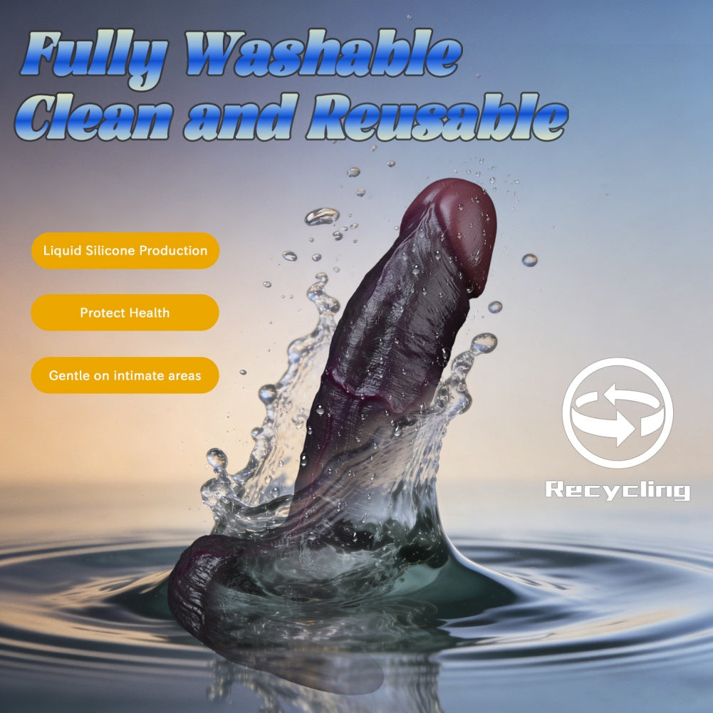 Black Suction Cup Dildo for Vaginal Play – Dual-Layer Silicone Female Sex Toy