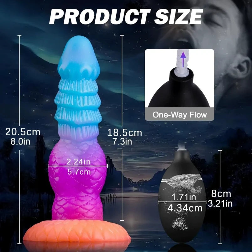 Luminous Squirting Dragon Dildo | Glow-in-Dark Ejaculating Silicone Beast Dildo for Fetish Fantasy Play – Domlust