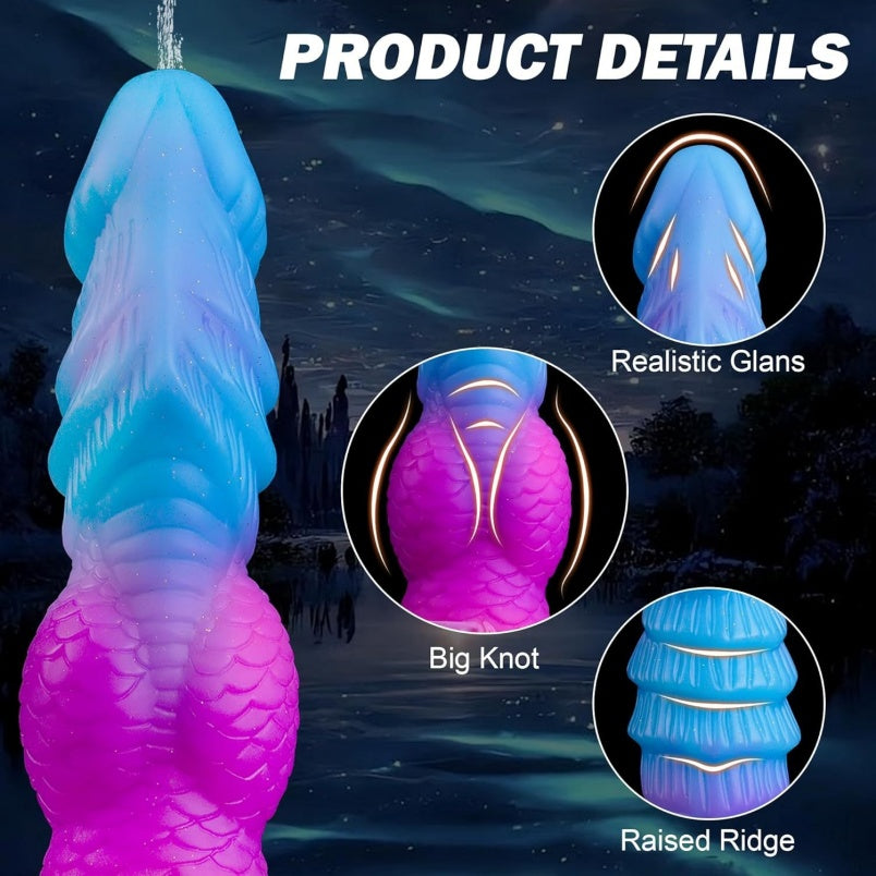 Luminous Squirting Dragon Dildo | Glow-in-Dark Ejaculating Silicone Beast Dildo for Fetish Fantasy Play – Domlust