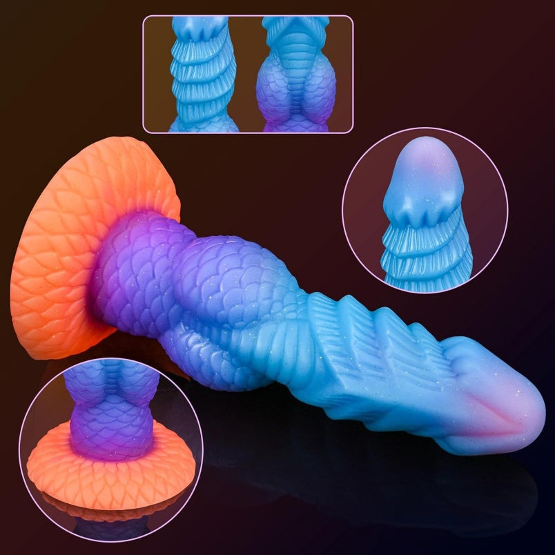 Luminous Squirting Dragon Dildo | Glow-in-Dark Ejaculating Silicone Beast Dildo for Fetish Fantasy Play – Domlust