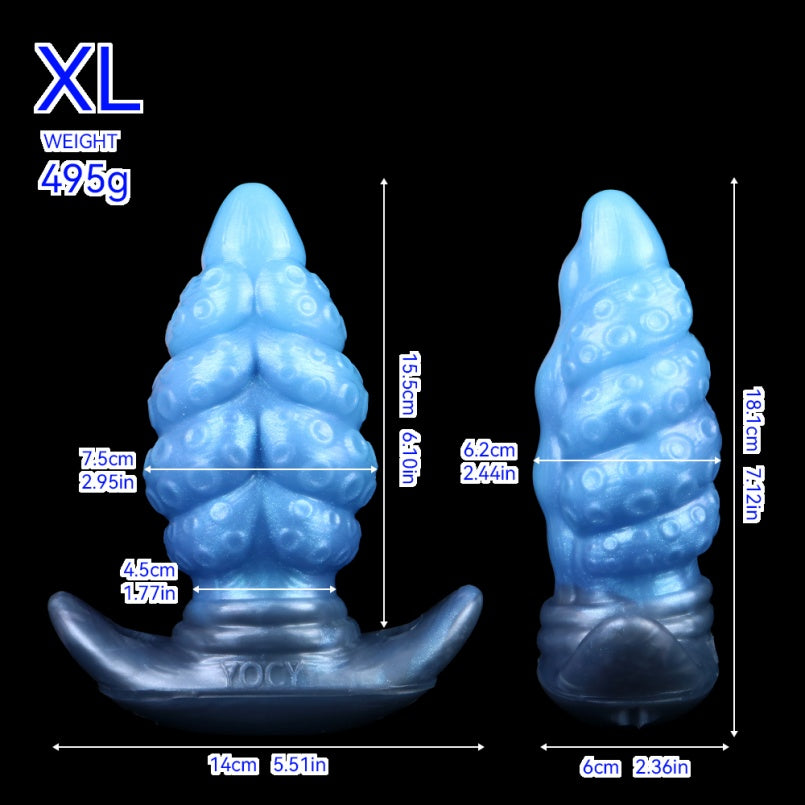Fantasy Silicone Tentacle Butt Plug Dildo – Anchor-Base Strap-On Tool with Deep-Sea Aesthetic