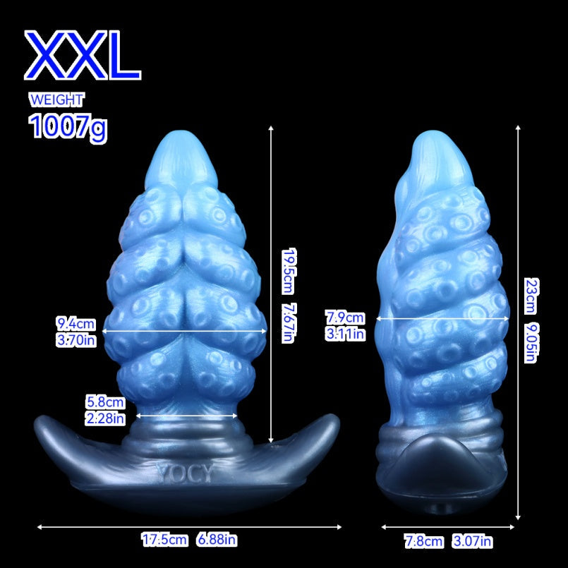 Fantasy Silicone Tentacle Butt Plug Dildo – Anchor-Base Strap-On Tool with Deep-Sea Aesthetic