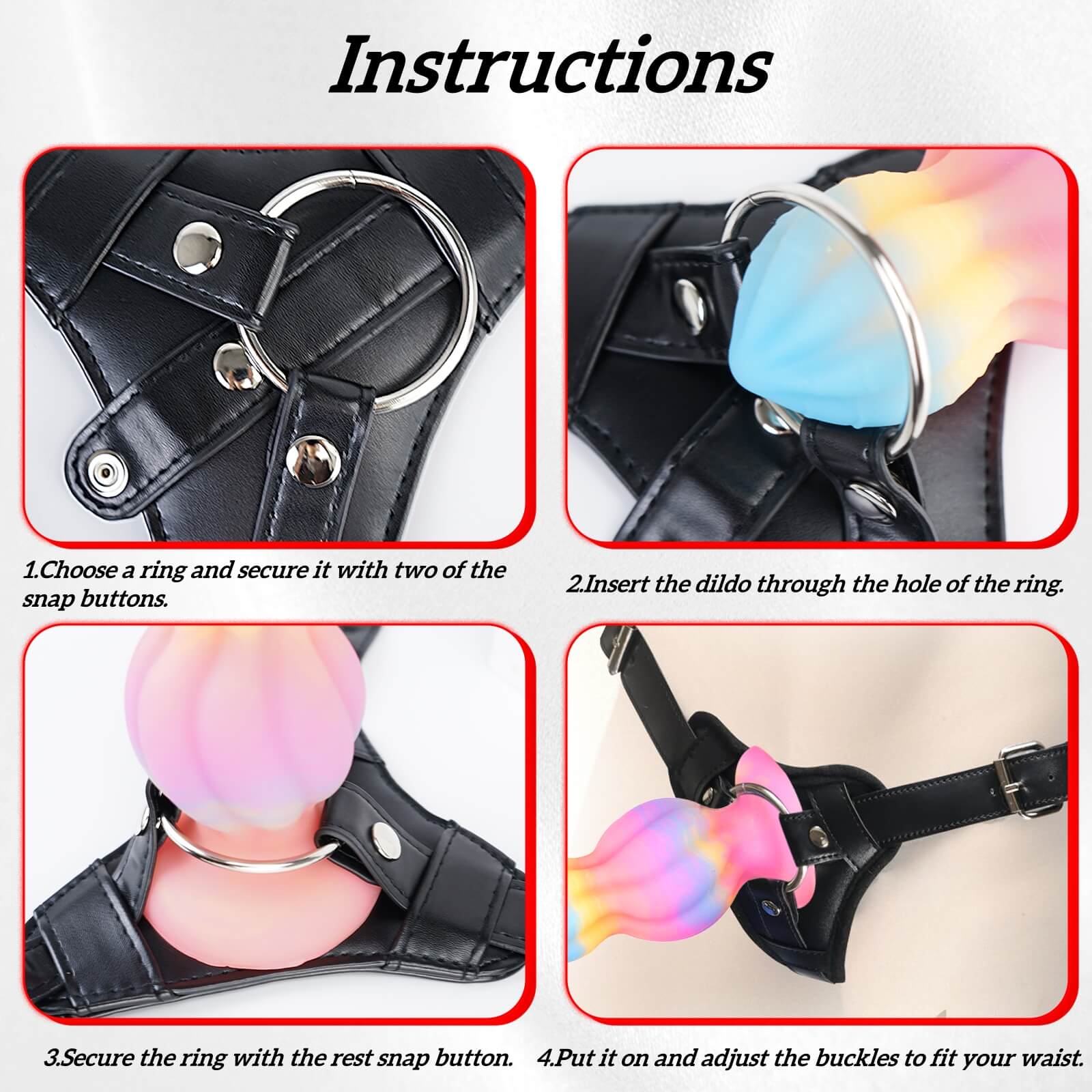 TaRiss's® Adjustable Strap On Harness for Men and Women 4 - piece Set - Tarisss Sex Toy Store