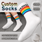 Tariss's Customized Rainbow White Socks - Tarisss Sex Toy Store