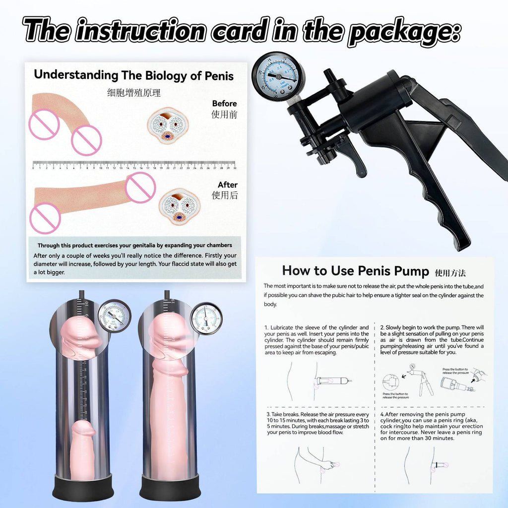 TaRiss's Penis Pump Manual Vacuum Pump Penis Enlarger Adult Sex Toy for Men - Tarisss Sex Toy Store