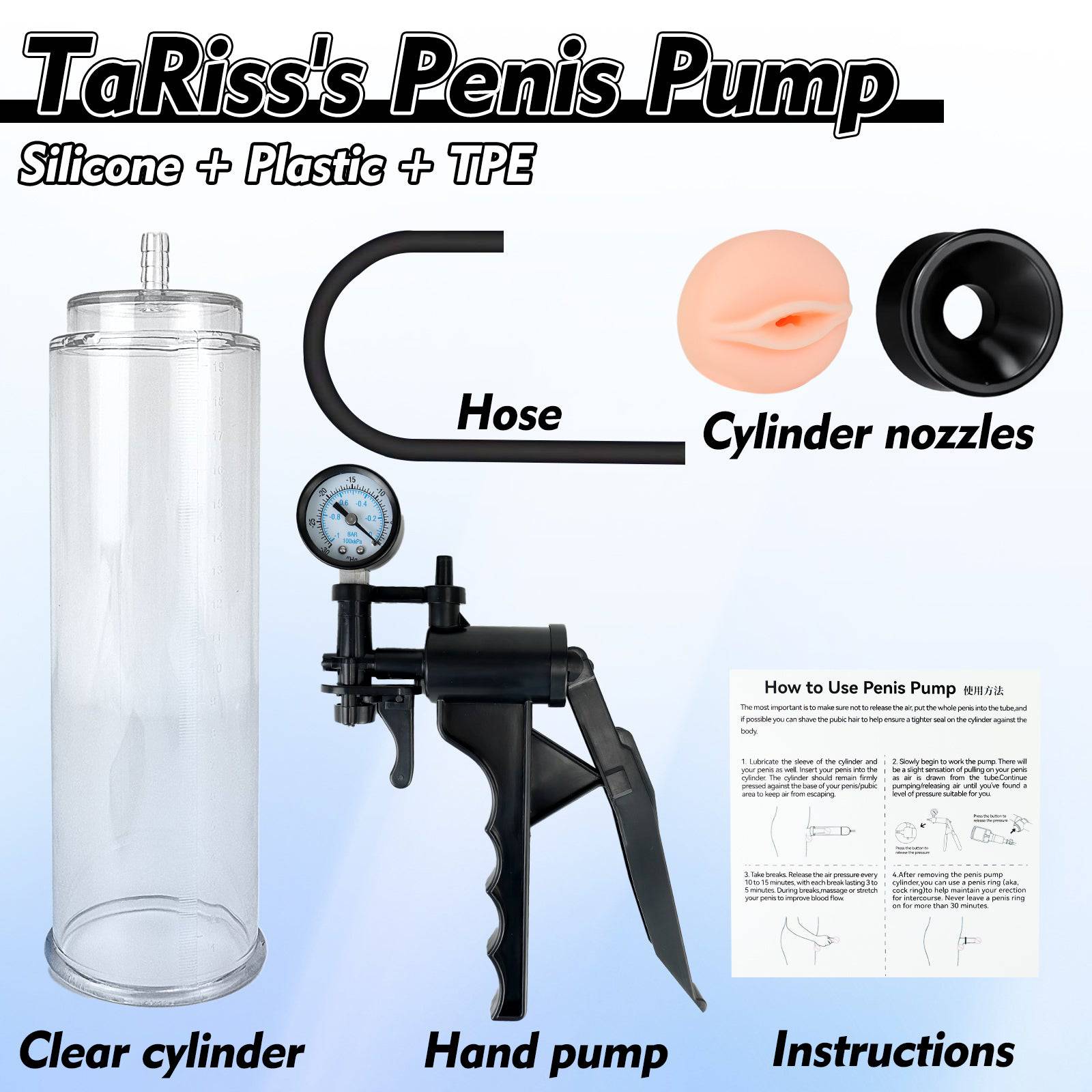 TaRiss's Penis Pump Manual Vacuum Pump Penis Enlarger Adult Sex Toy for Men - Tarisss Sex Toy Store