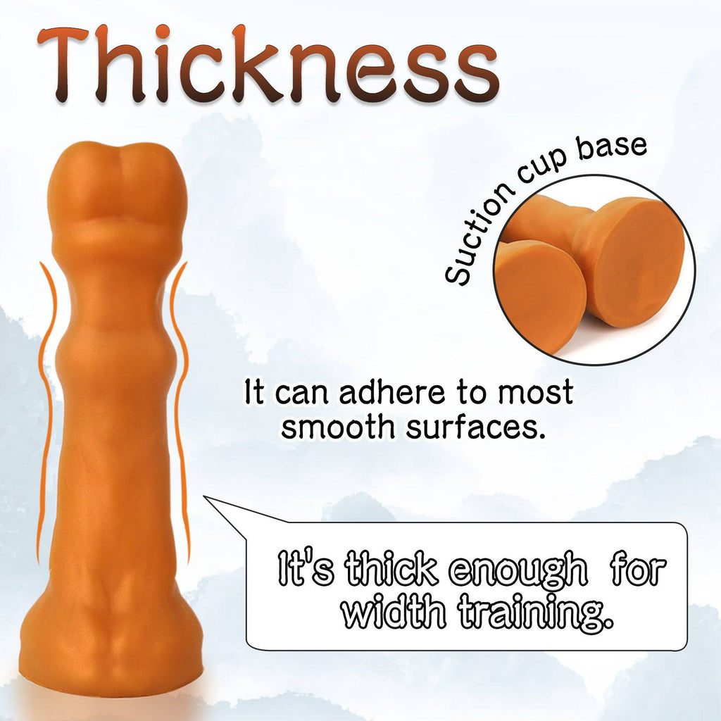 TaRiss's Silicone Anal Dildo with Suction Cup Base Gold XXL 14.76 Inch - Tarisss Sex Toy Store