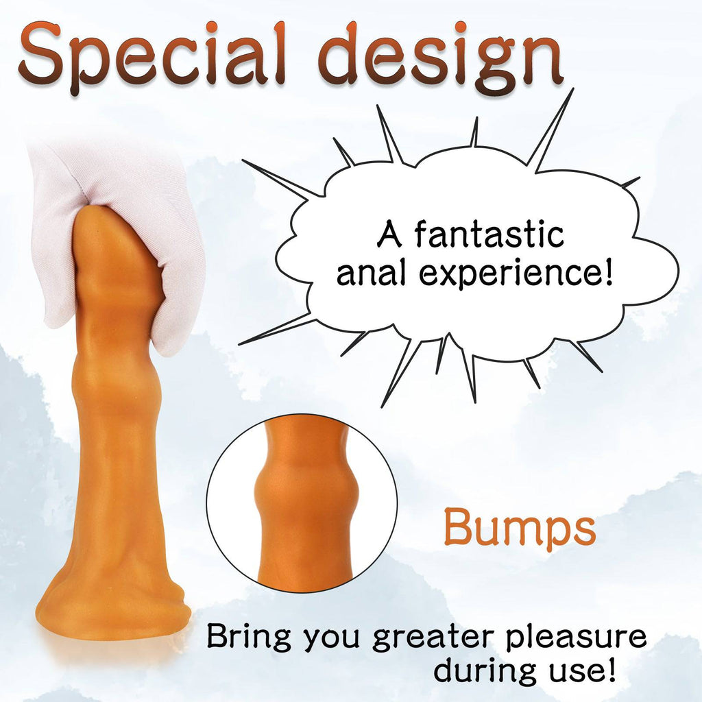 TaRiss's Silicone Anal Dildo with Suction Cup Base Gold XXL 14.76 Inch - Tarisss Sex Toy Store