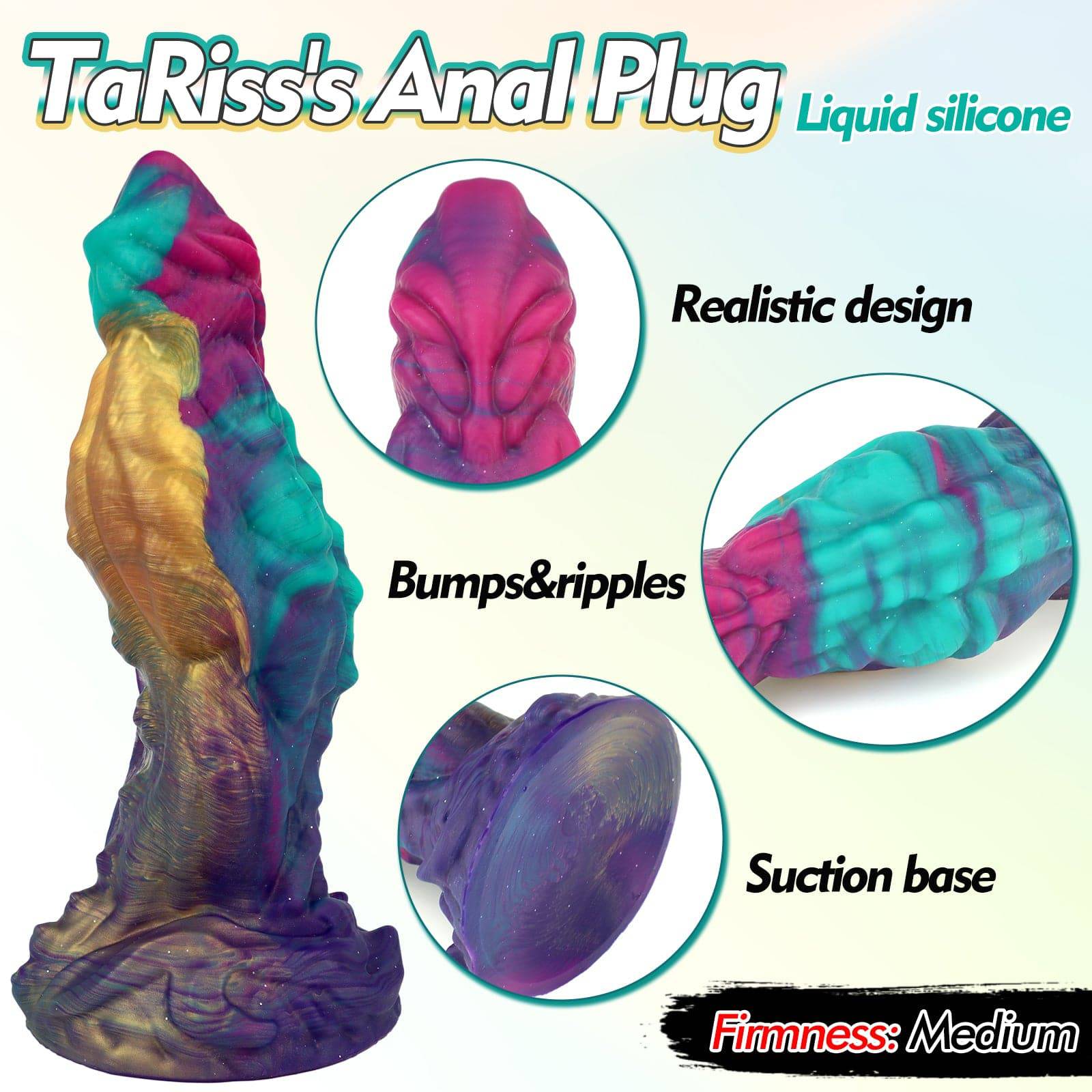 TaRiss's® Smart Silicone Anal Plug Fantasy Dildo with Suction Cup Base “Green Bean Monster” - Tarisss Sex Toy Store