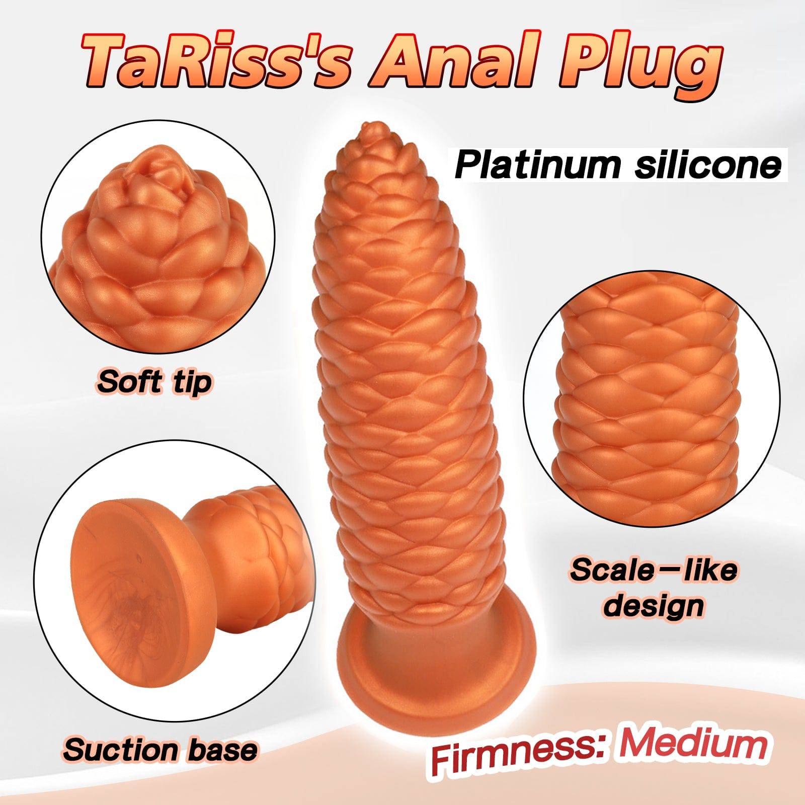 TaRiss's® Smart Silicone Anal Plug with Strong Suction Cup Base "Pinecone II" - Tarisss Sex Toy Store