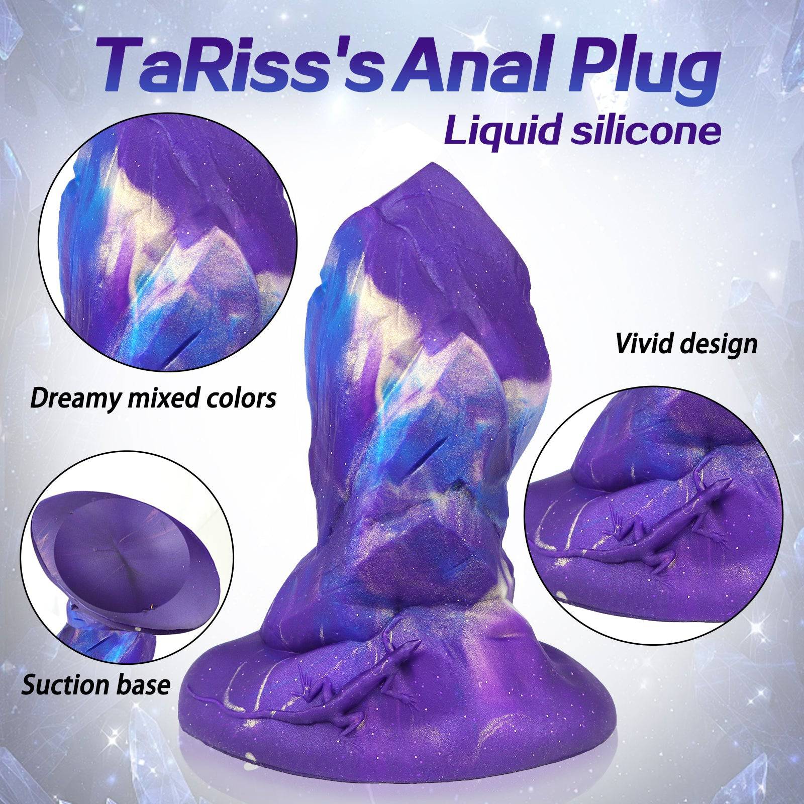 TaRiss's® Smart Silicone Anal Plug with Suction Cup Base L 9.05 Inch “Purple Diamond" - Tarisss Sex Toy Store