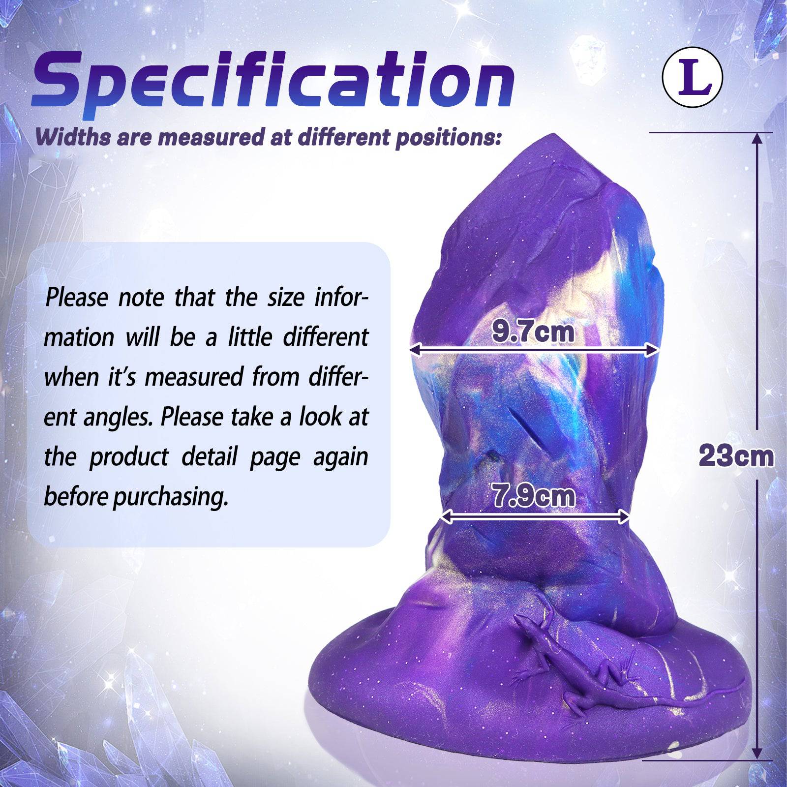 TaRiss's® Smart Silicone Anal Plug with Suction Cup Base L 9.05 Inch “Purple Diamond" - Tarisss Sex Toy Store
