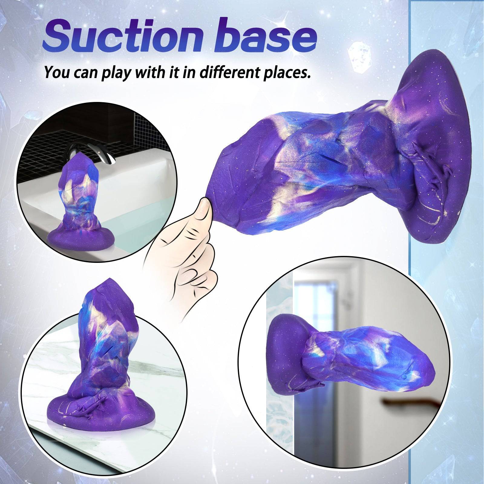 TaRiss's® Smart Silicone Anal Plug with Suction Cup Base L 9.05 Inch “Purple Diamond" - Tarisss Sex Toy Store