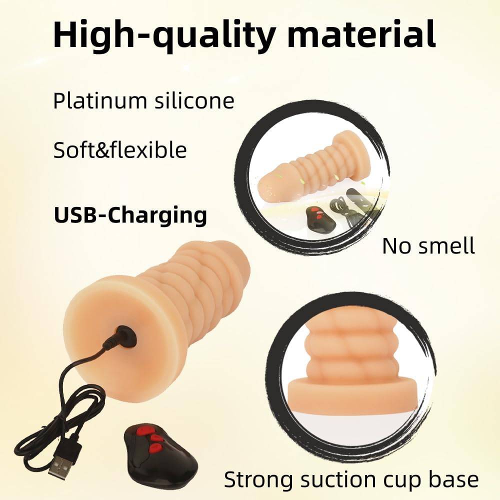 TaRiss's® Smart Silicone Dildo with Vibrator Vibrator with 10 Vibration Modes Plug with Suction Cup Design Beige - Tarisss Sex Toy Store