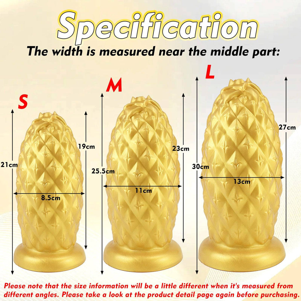 TaRiss's® Smart Silicone Huge Anal Plug with Suction Base Pineapple Shape Dildo for Advanced Players - Tarisss Sex Toy Store