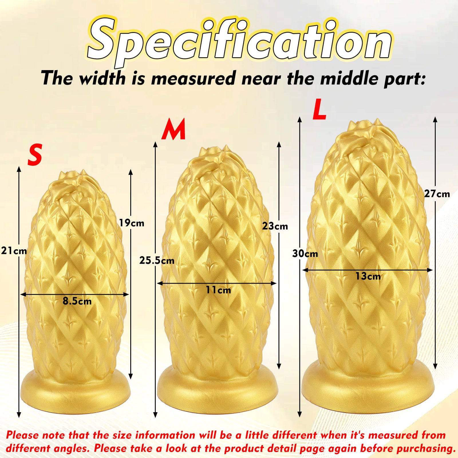 TaRiss's® Smart Silicone Huge Anal Plug with Suction Base Pineapple Shape Dildo for Advanced Players - Tarisss Sex Toy Store