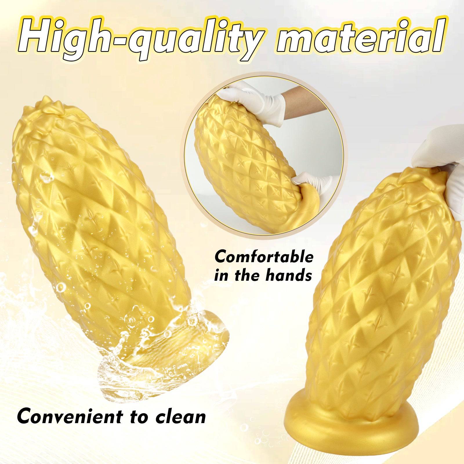TaRiss's® Smart Silicone Huge Anal Plug with Suction Base Pineapple Shape Dildo for Advanced Players - Tarisss Sex Toy Store