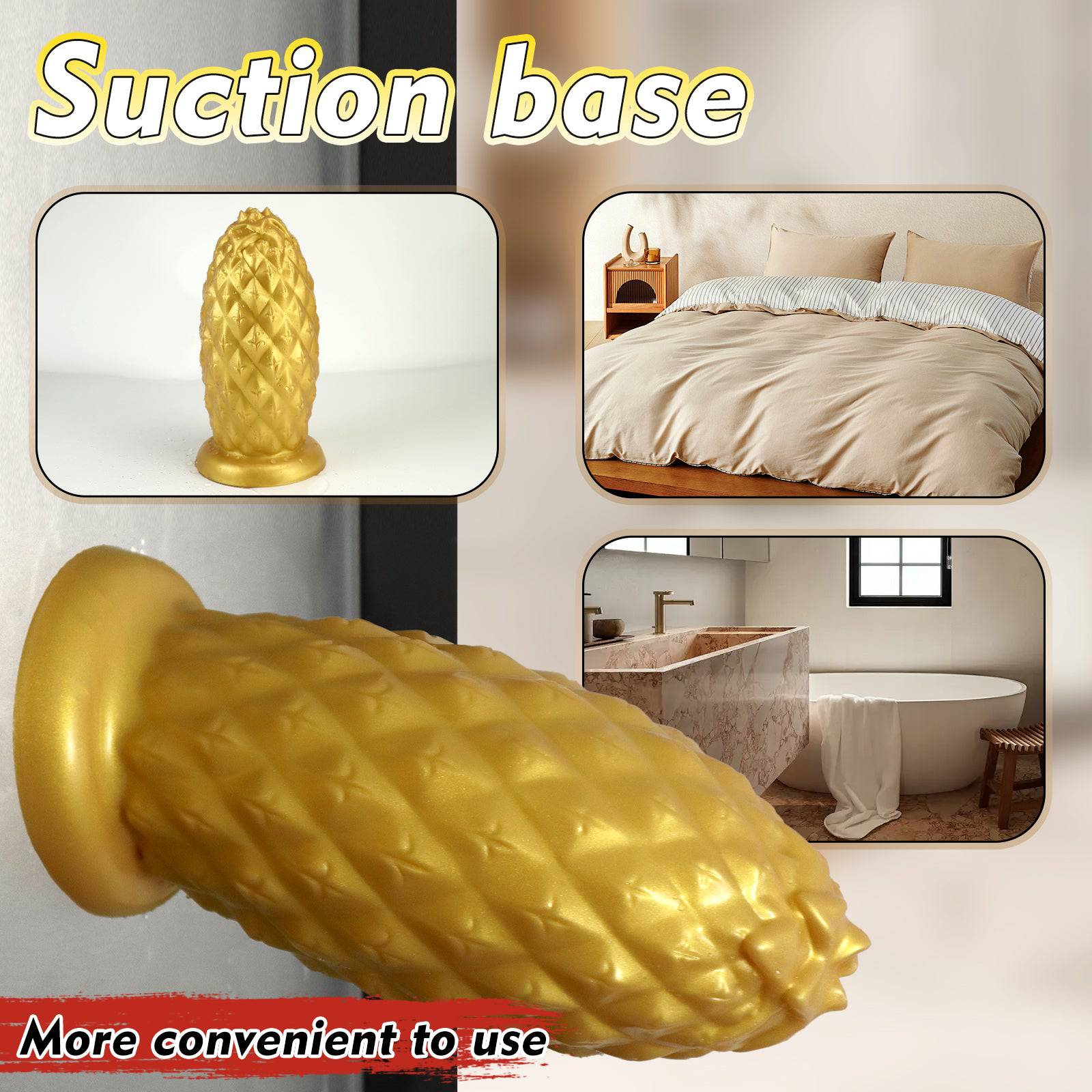 TaRiss's® Smart Silicone Huge Anal Plug with Suction Base Pineapple Shape Dildo for Advanced Players - Tarisss Sex Toy Store