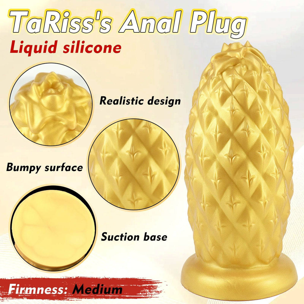 TaRiss's® Smart Silicone Huge Anal Plug with Suction Base Pineapple Shape Dildo for Advanced Players - Tarisss Sex Toy Store