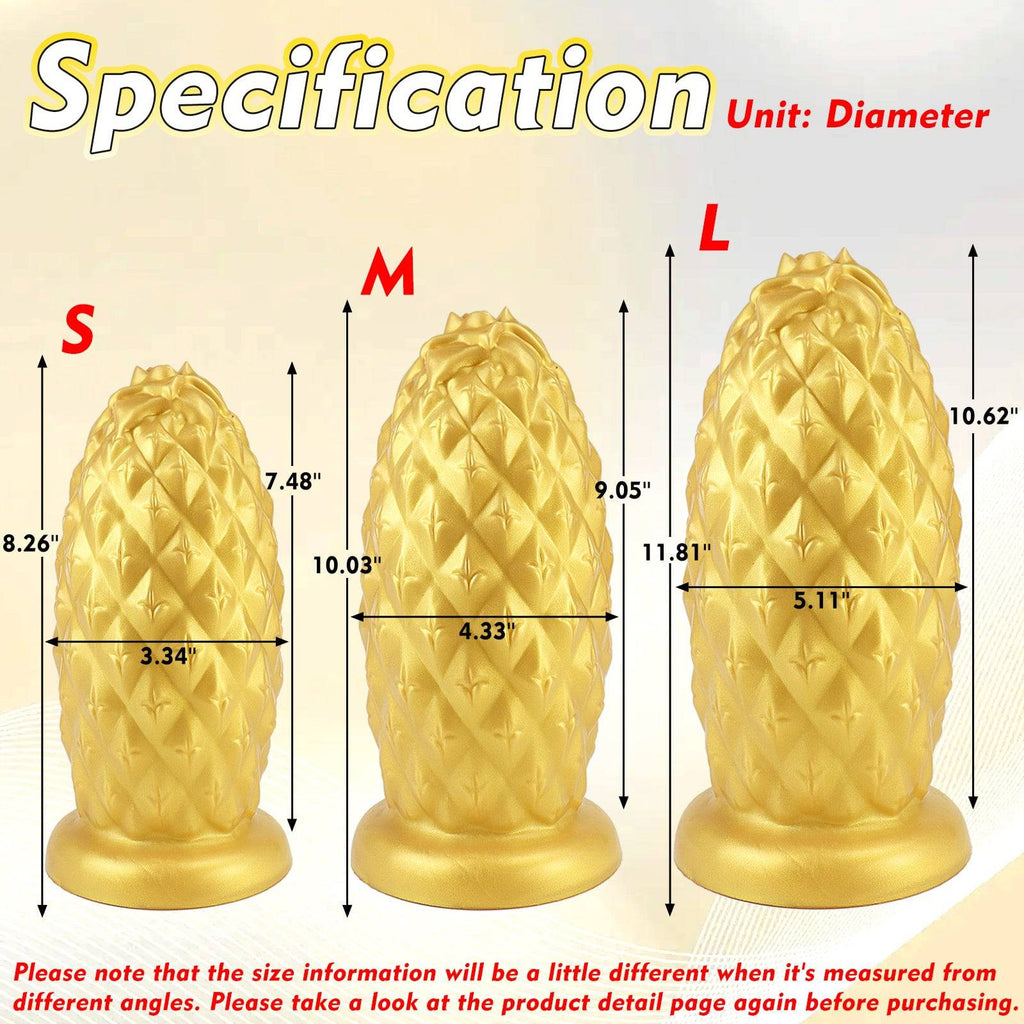 TaRiss's® Smart Silicone Huge Anal Plug with Suction Base Pineapple Shape Dildo for Advanced Players - Tarisss Sex Toy Store