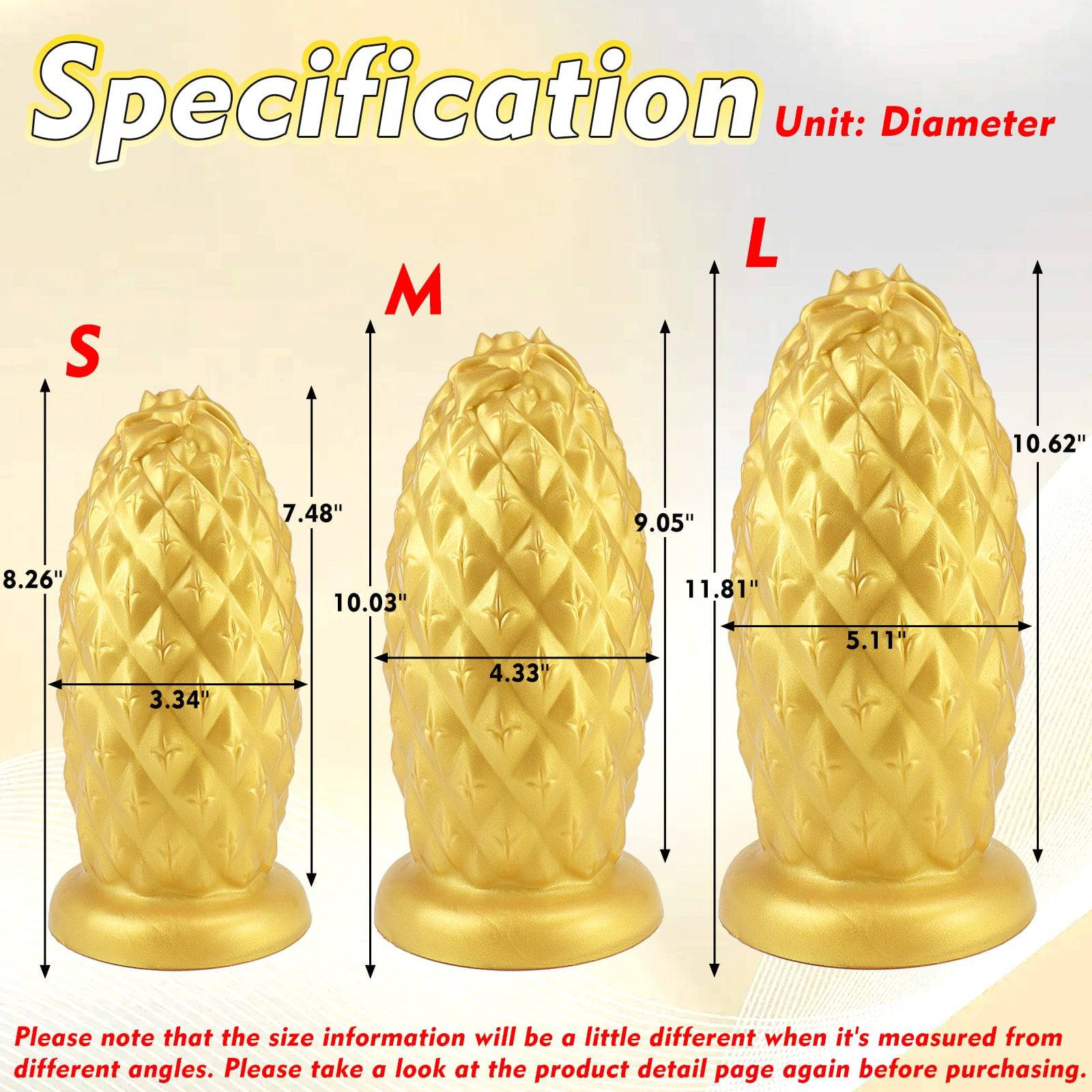TaRiss's® Smart Silicone Huge Anal Plug with Suction Base Pineapple Shape Dildo for Advanced Players - Tarisss Sex Toy Store