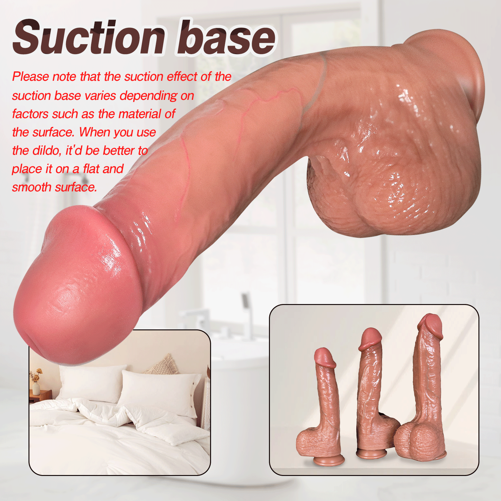 TaRiss's® Smart Silicone Realistic Dildo with Suction Cup Base - Tarisss Sex Toy Store