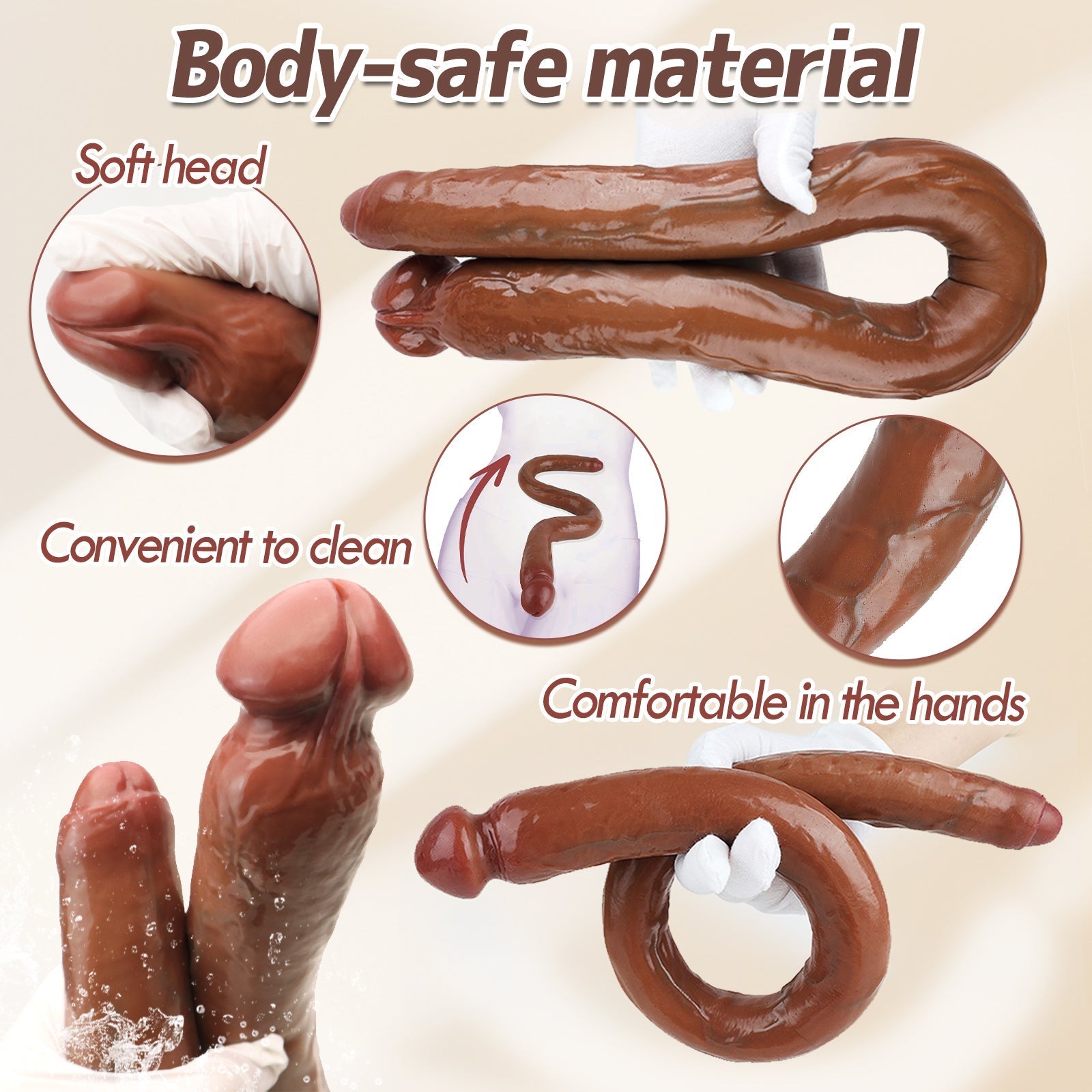 TaRiss's® Smart Silicone Realistic Double Ended Dildo Silicone Dual Density Dildo - Tarisss Sex Toy Store