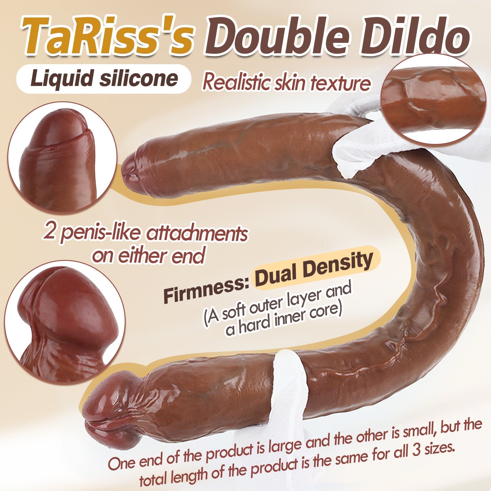 TaRiss's® Smart Silicone Realistic Double Ended Dildo Silicone Dual Density Dildo - Tarisss Sex Toy Store