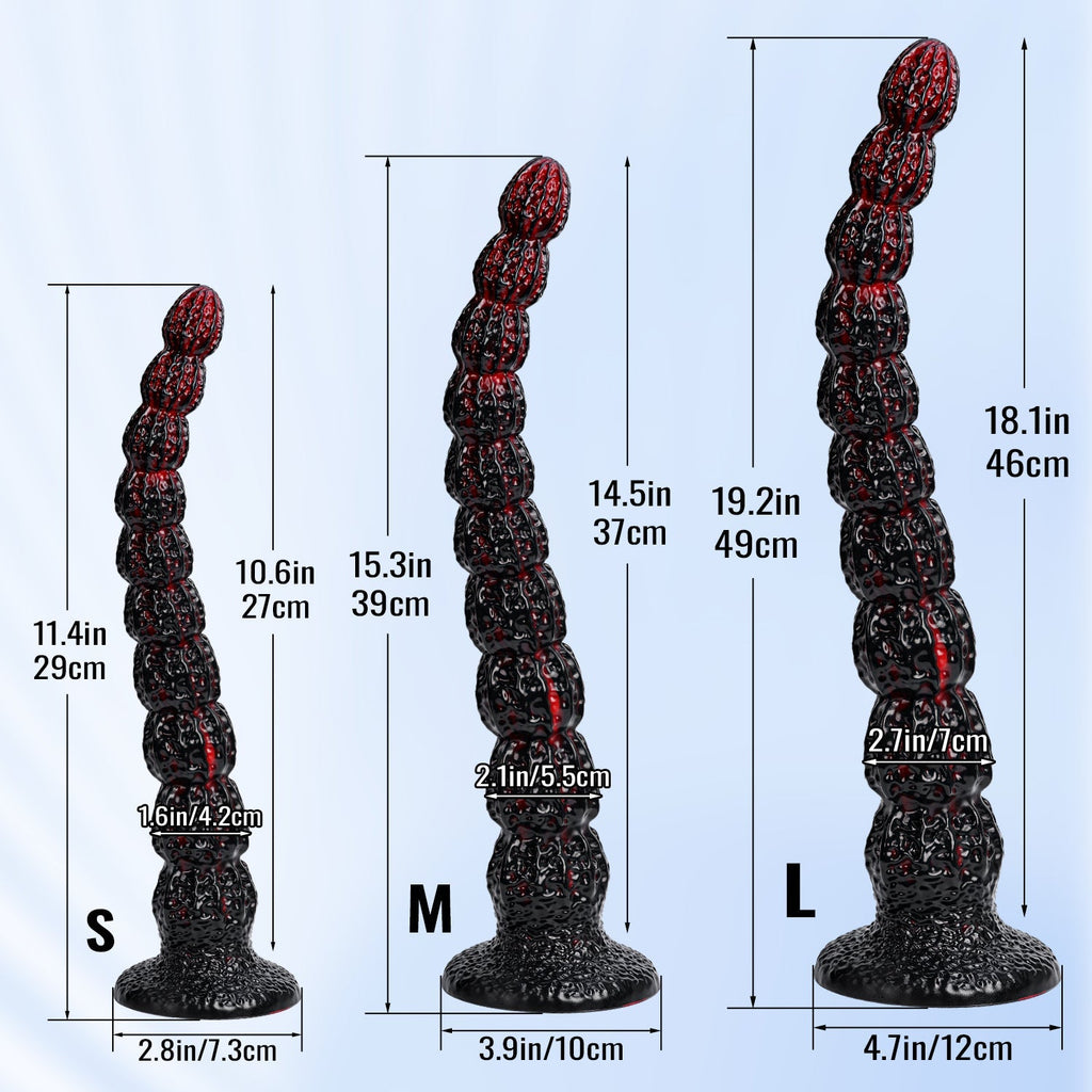 Textured Extra - Long Silicone Dildo with Suction Cup Base - Tarisss Sex Toy Store