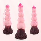 Textured Pink Silicone Dildo with Suction Cup - Tarisss Sex Toy Store