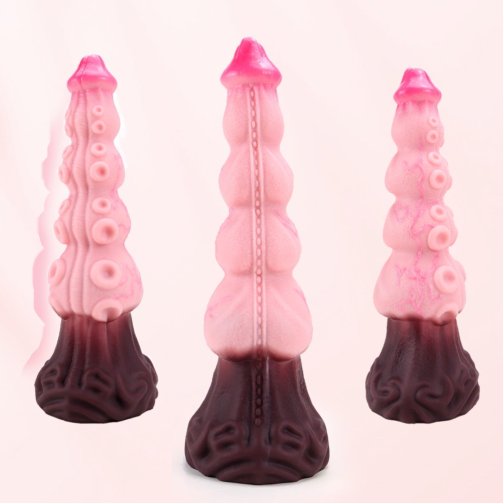 Textured Pink Silicone Dildo with Suction Cup - Tarisss Sex Toy Store