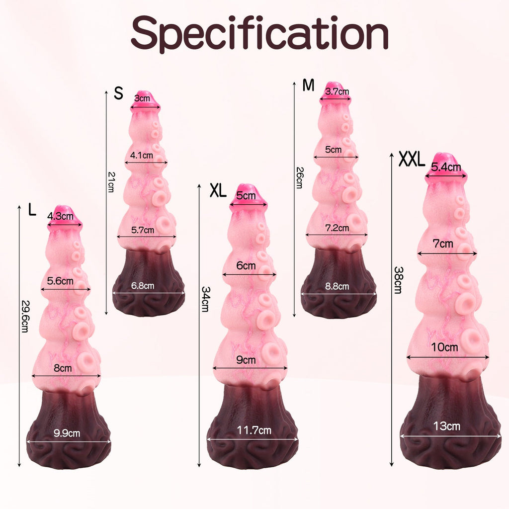 Textured Pink Silicone Dildo with Suction Cup - Tarisss Sex Toy Store