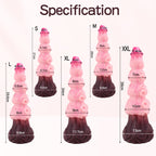 Textured Pink Silicone Dildo with Suction Cup - Tarisss Sex Toy Store