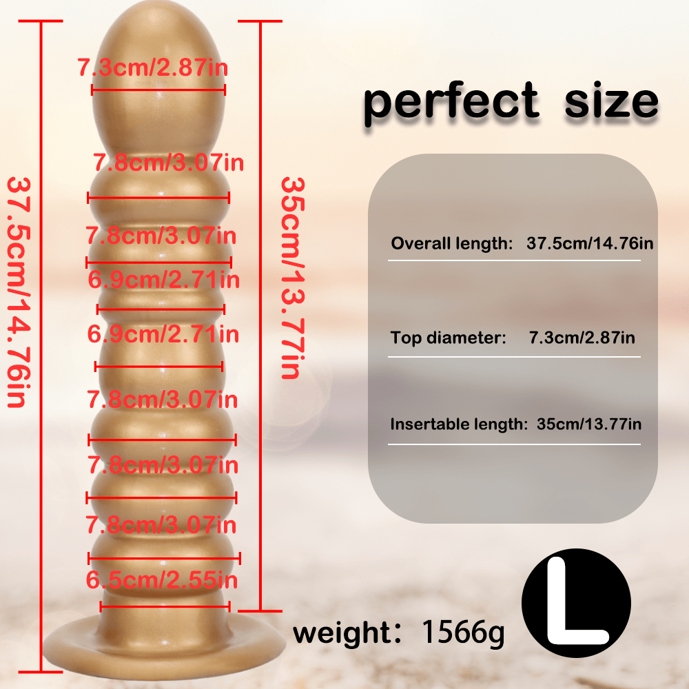 Textured Silicone Anal Plug with Beaded Shaft and Suction Cup Base - Tarisss Sex Toy Store