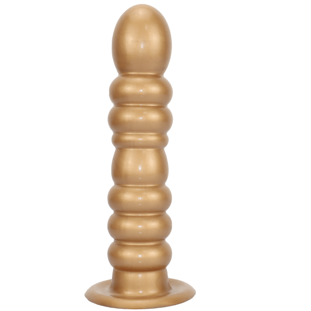 Textured Silicone Anal Plug with Beaded Shaft and Suction Cup Base - Tarisss Sex Toy Store