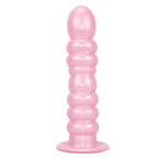 Textured Silicone Anal Plug with Beaded Shaft and Suction Cup Base - Tarisss Sex Toy Store