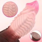 Textured Silicone Dildo with Suction Cup – Realistic Design, Pink and Brown Gradient - Tarisss Sex Toy Store
