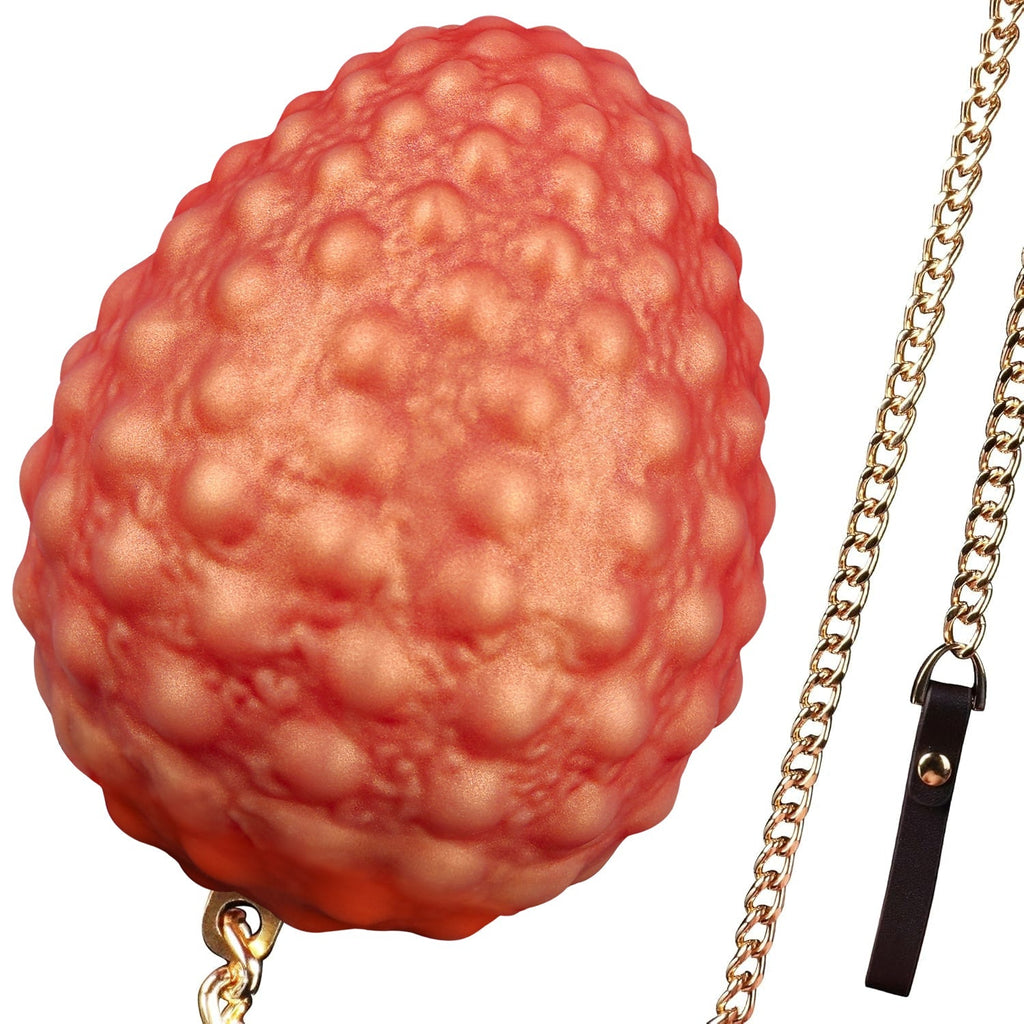 Textured Strawberry - Shaped Novelty Handheld Toy with Chain Handle and Wrist Strap - Tarisss Sex Toy Store