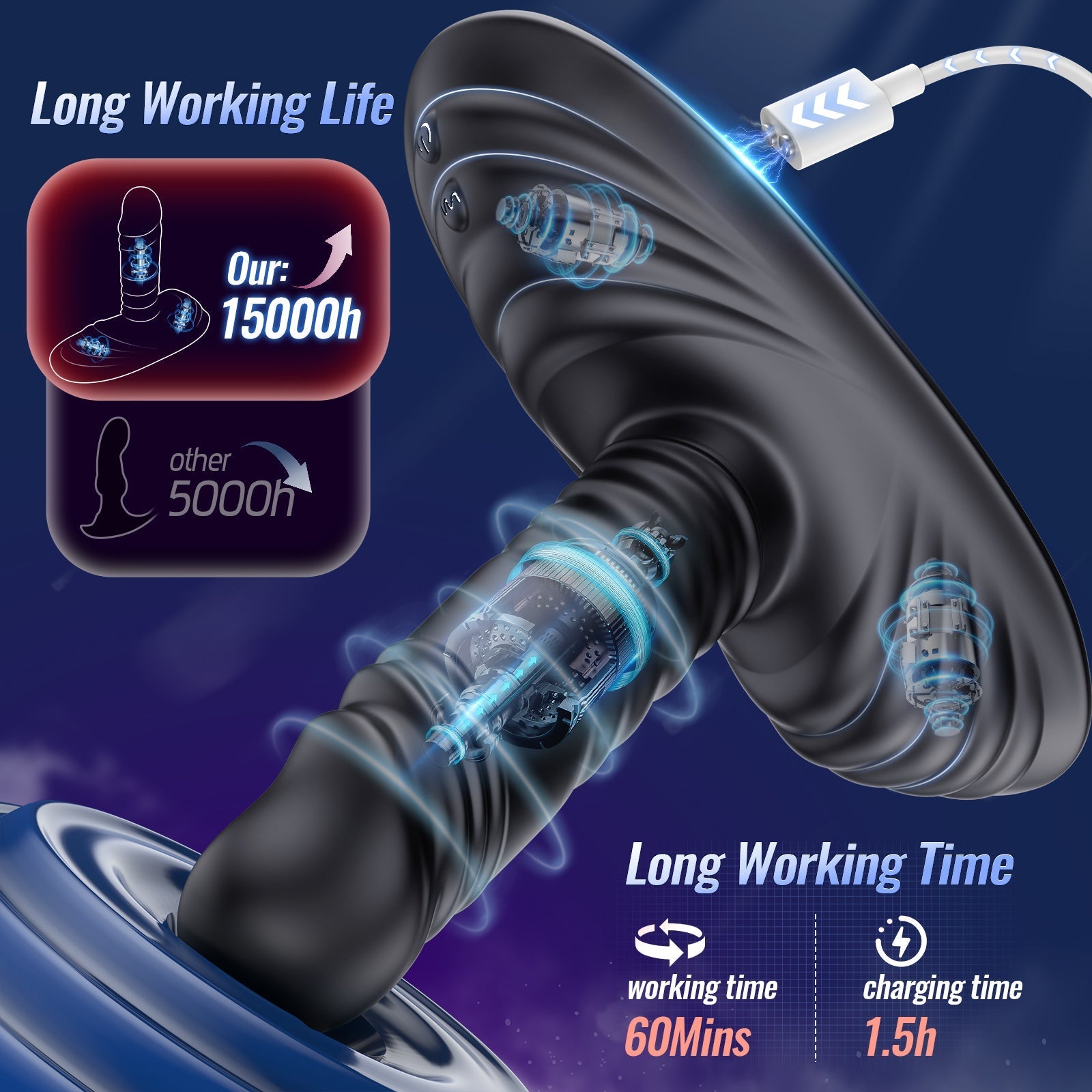 Thrusting & Vibrating Dildo - Tarisss Sex Toy Store