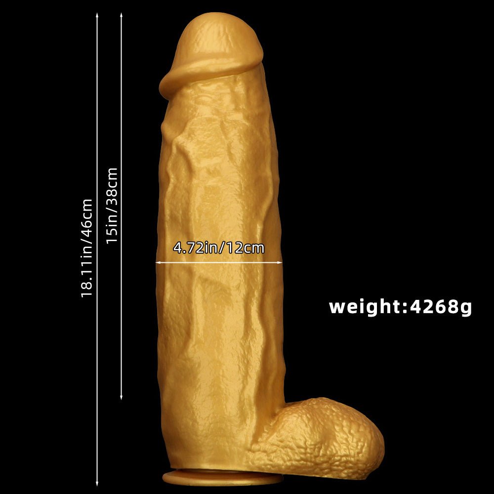 Titan Gold 18" Realistic Dildo with Suction Base - Tarisss Sex Toy Store