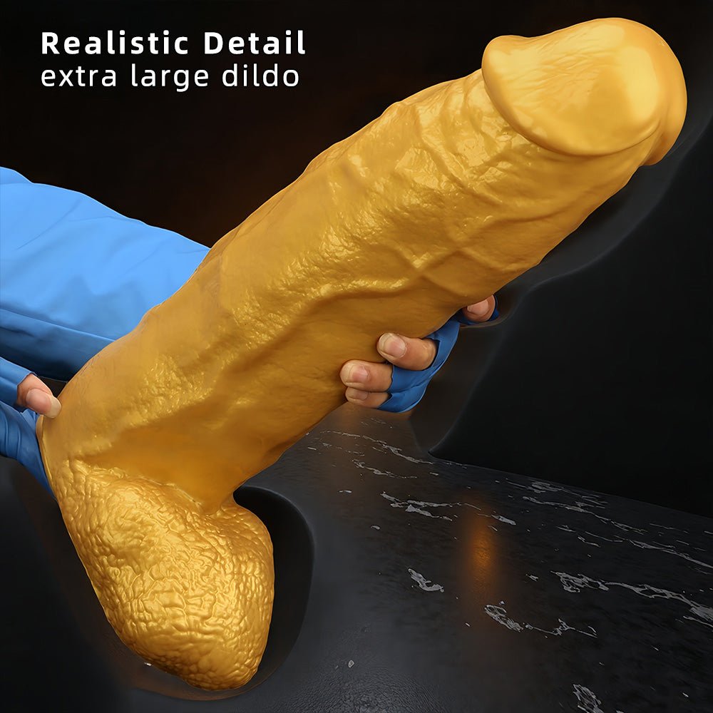 Titan Gold 18" Realistic Dildo with Suction Base - Tarisss Sex Toy Store