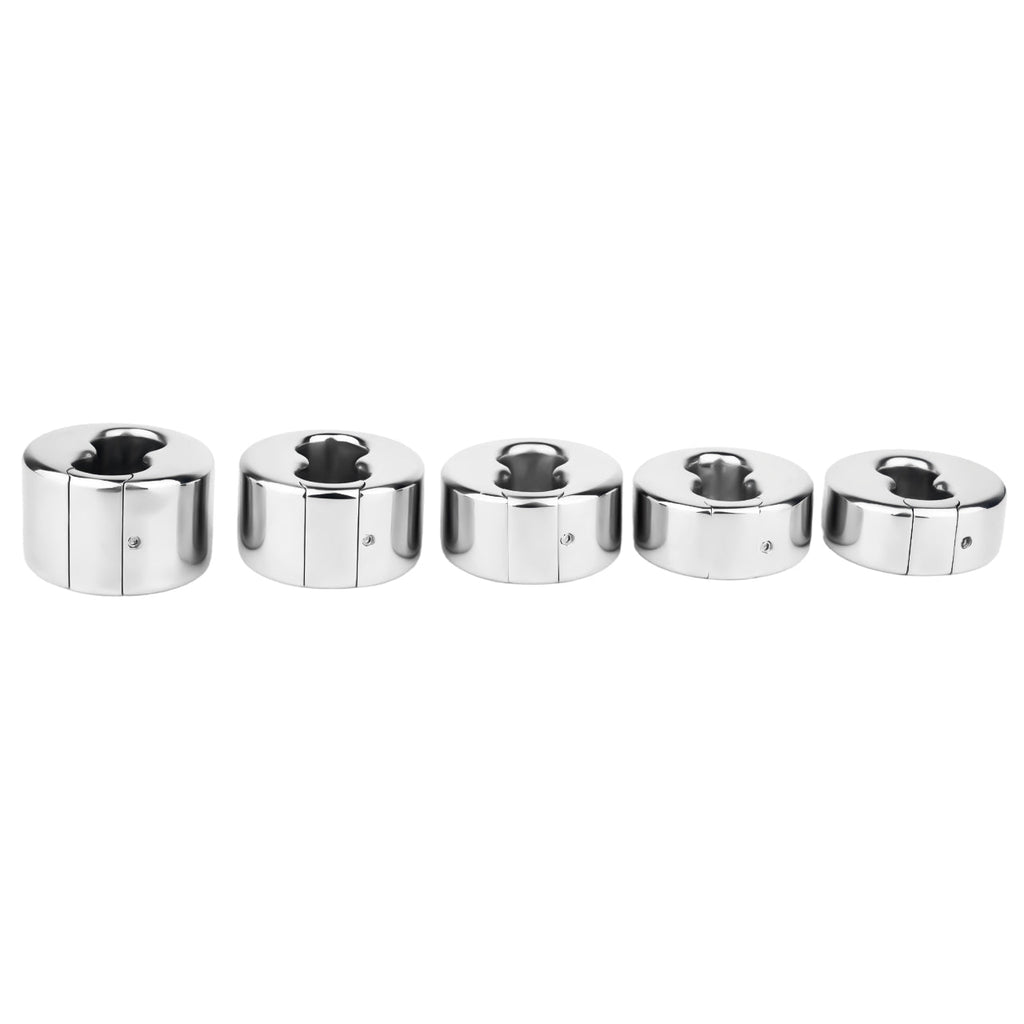 TitanSteel Adjustable Scrotum Rings – Stainless Steel BDSM Bondage Set, 5 Sizes - Tarisss Sex Toy Store