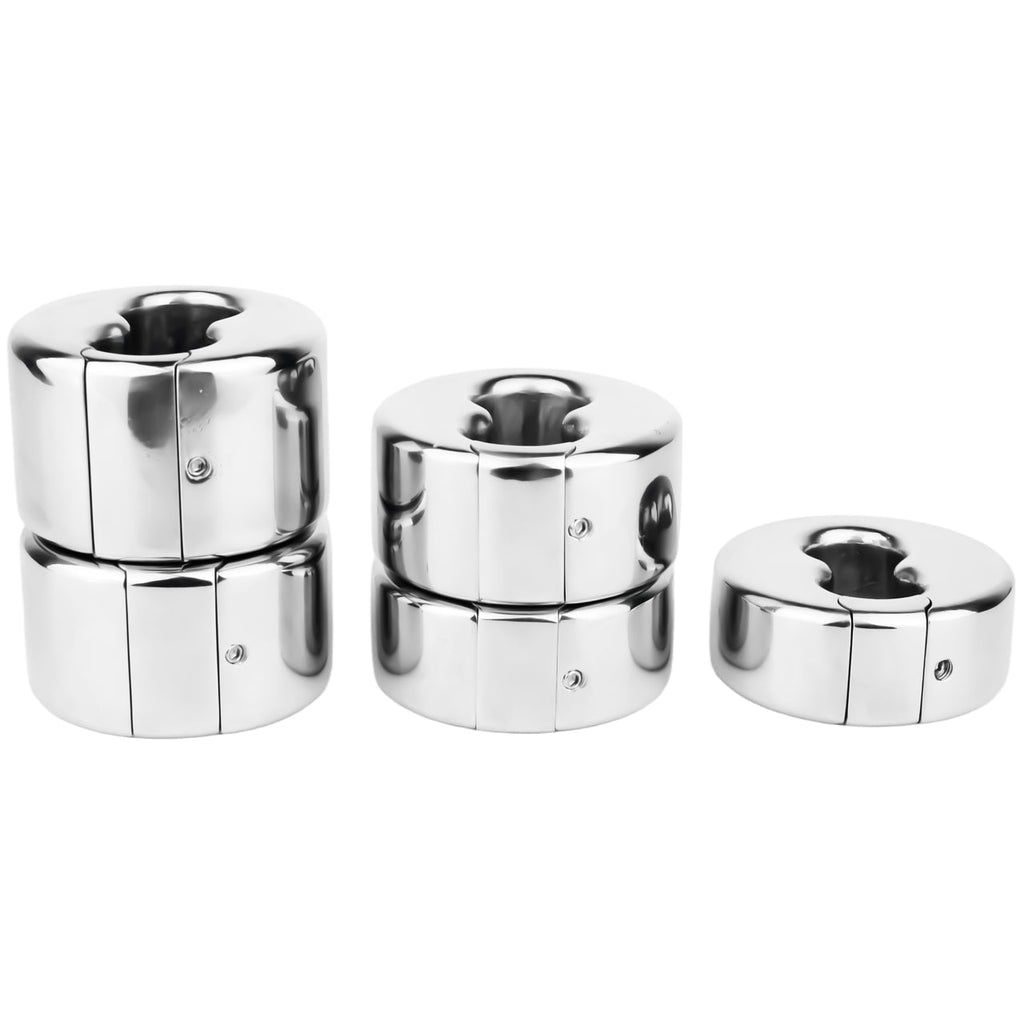 TitanSteel Adjustable Scrotum Rings – Stainless Steel BDSM Bondage Set, 5 Sizes - Tarisss Sex Toy Store