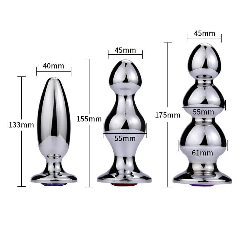 Tower Metal Butt Plug with Beads - Tarisss Sex Toy Store