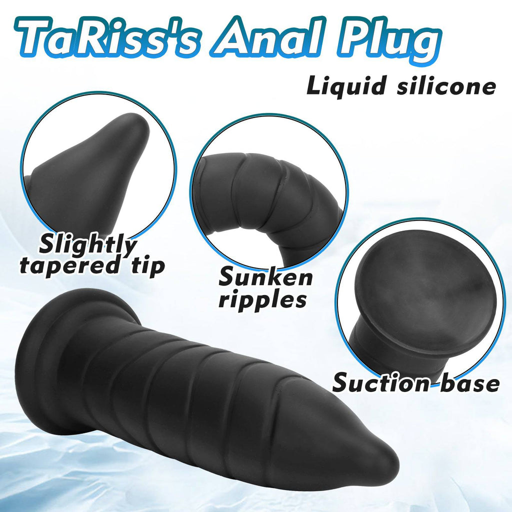 Tress 14 Inch Black Thick Butt Plug Dildo - Tarisss Sex Toy Store